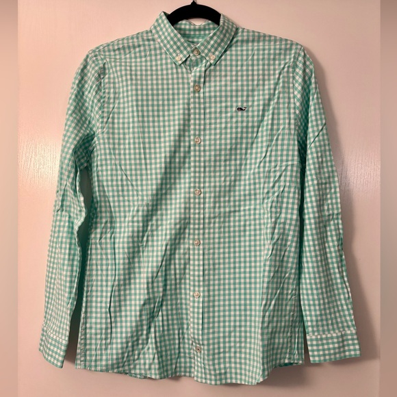 Vineyard Vines Other - Vineyard Vines Green and White 100% Cotton Whale Shirt Boy’s Size 16